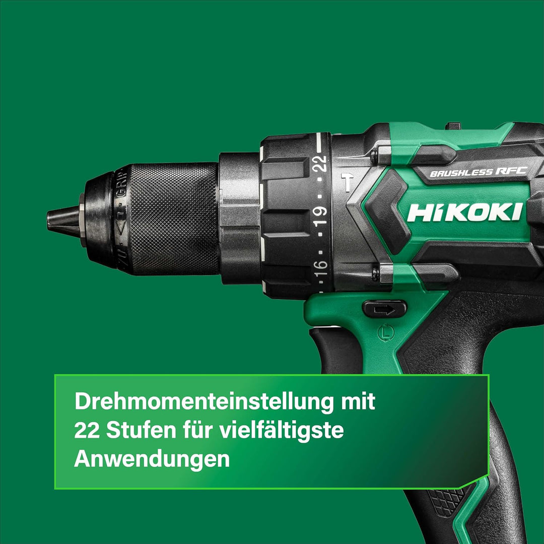 HIKOKI Akku Schlagbohrschrauber DV18DCW4Z, 13 mm Metall-Bohrfutter (18V, Max. Festdrehmoment hart: 1
