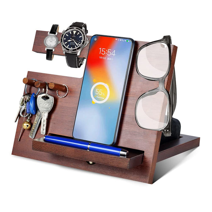 Geschenke für Männer Weihnachten Holz Telefon Dockingstation Nachttisch Organizer Männer Geschenk Ge
