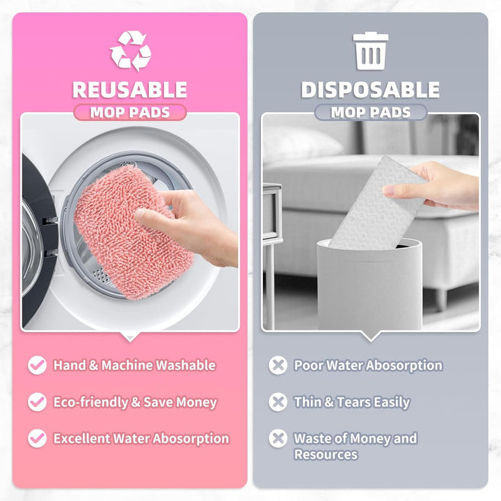 8 Stück für Swiffer Feuchte Bodentücher mit Wäschebeutel, Wiederverwendbaren Mikrofaser Wischmopbezu