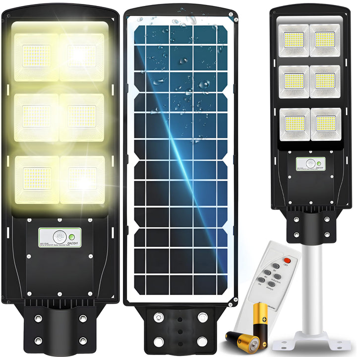 Retoo Wasserdichtes Solar Strassenlampe mit Motion Sensor, 6000K Weiss LED Strassenlaterne mit Fernb