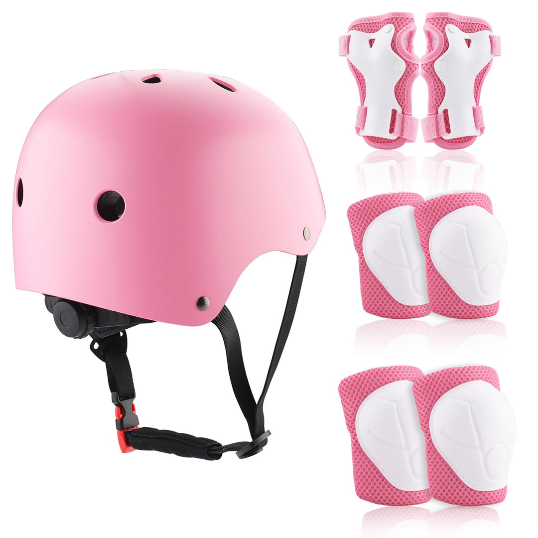 ZWOOS Kinder Knieschoner Set mit Helm, Inliner Schutzausrüstung Kinder 3-10 Jahre, Knieschützer Kind