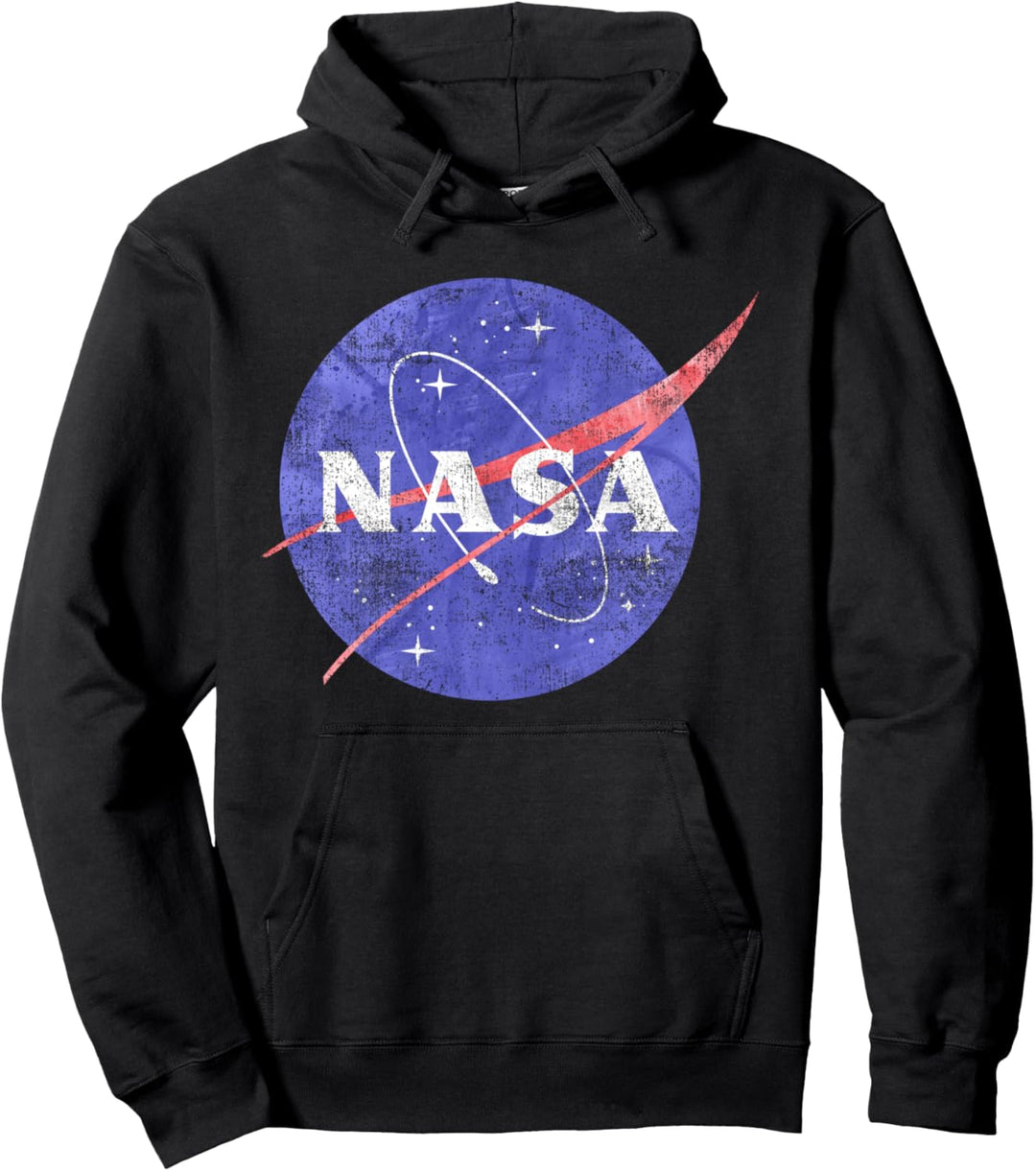 NASA Watercolor Faded Blue And Red Logo Pullover Hoodie