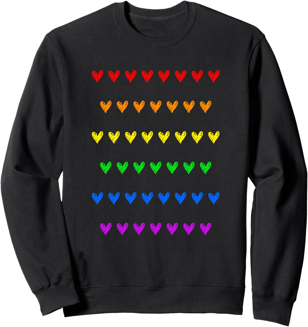 Regenbogen Herzen LGBT Sweatshirt