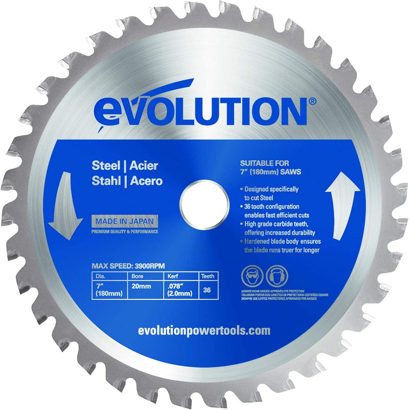 Evolution Power Tools Edelstahl Sägeblatt, 180BLADEST, 36 Zähne, 7 Inch