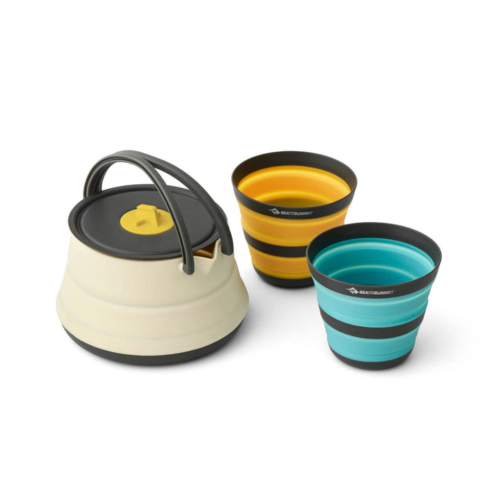 Sea to Summit Frontier Ultraleichtes faltbares Wasserkocher-Set 2 Personen (Wasserkocher, 2 x Tassen