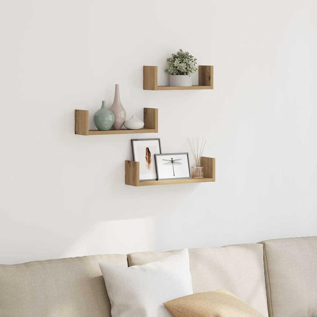 Wandregale Artisan-Eiche Holzwerkstoff 40-30 cm | Regale für Wohnzimmer und Küche Model853316 40 x 1