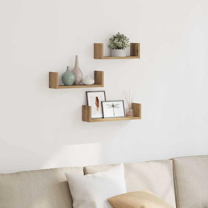 Wandregale Artisan-Eiche Holzwerkstoff 40-30 cm | Regale für Wohnzimmer und Küche Model853316 40 x 1