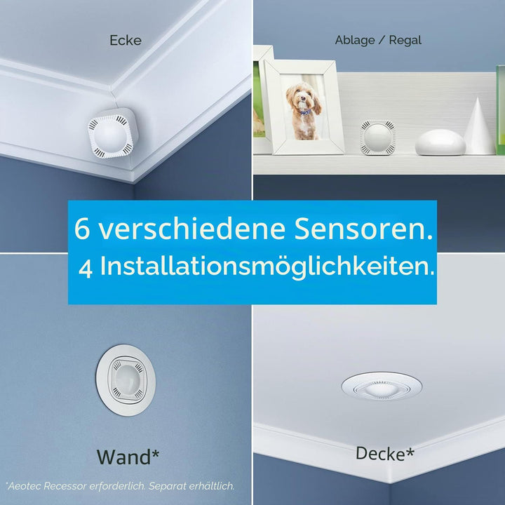 Aeotec Multi-Sensor 7 | Z-Wave Smart Home 6-in1 Sensor | Bewegungsmelder, Temperatur, Luftfeuchtigke