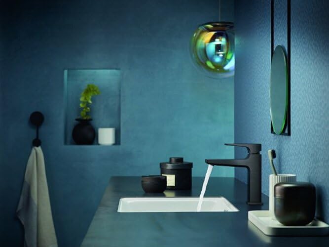 hansgrohe Wasserhahn Metropol, wassersparende Armatur mit Komfort-Höhe 110mm mit Push-Open Ablaufgar