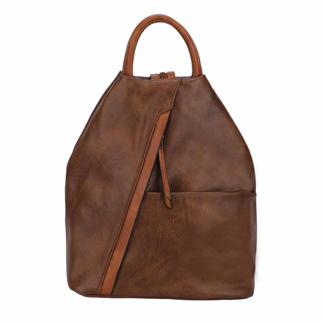 OBC Damen Rucksack Tasche Schultertasche Leder Optik Daypack Backpack Handtasche Tagesrucksack Cityr