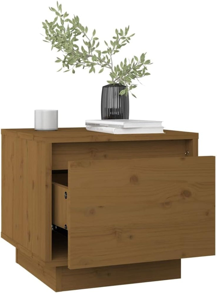 Bedside Table Nachtkonsole Beistelltisch mit Stauraum Night Stand Nachttische 2er Set Honigbraun 35x