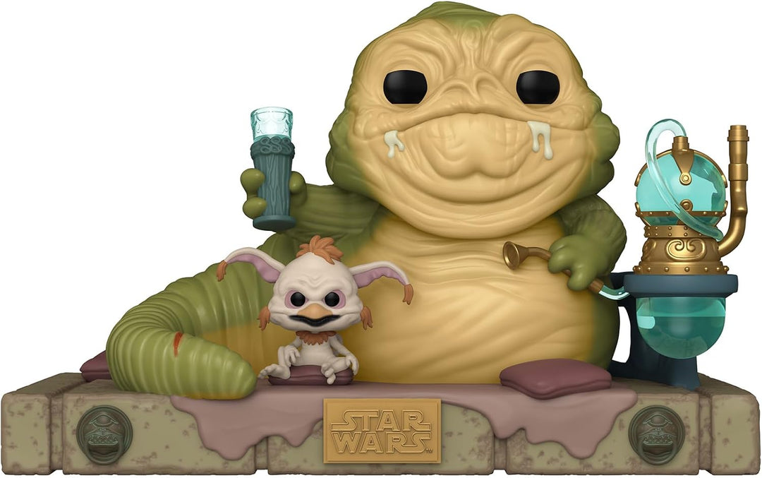 Funko Pop! Deluxe: RotJ 40th - Jabba mit Salacious - Star Wars - Vinyl-Sammelfigur - Geschenkidee -