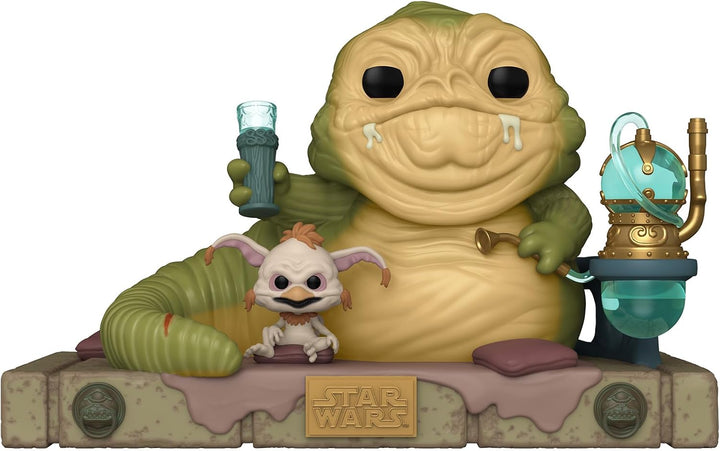 Funko Pop! Deluxe: RotJ 40th - Jabba mit Salacious - Star Wars - Vinyl-Sammelfigur - Geschenkidee -