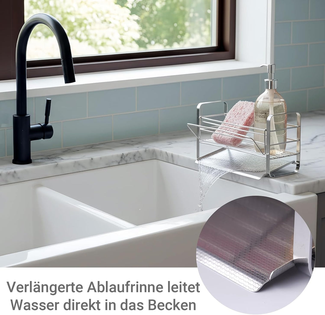 Spülbecken Organizer, Spüle Organizer für Küche, Sink Organizer mit Abflusswanne &amp; Handtuchhalter, S