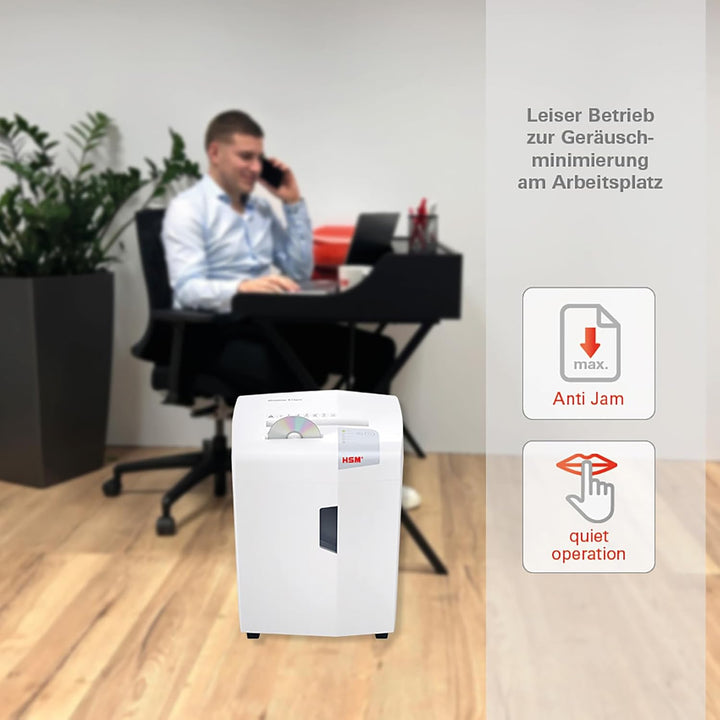 HSM shredstar X12pro Office Aktenvernichter, Partikelschnitt P5, 12 Blatt, mit separatem CD Schredde