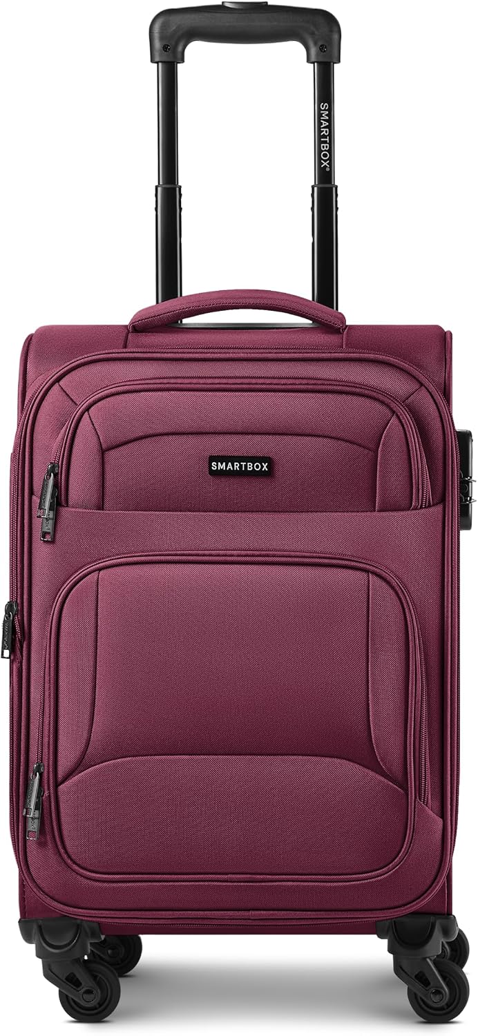 Smartbox Weichgepäck Kabinen-Koffer für Damen &amp; Herren | Kleiner Cabin-Trolley 36 x 23 x 55cm | 4 Ro