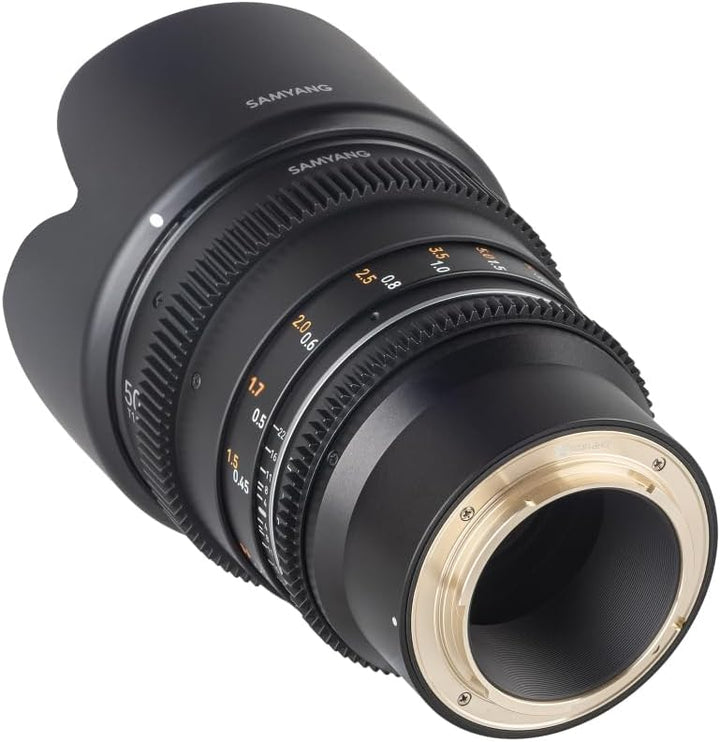 Samyang Normal Cine- und Video Objektiv MF 50mm T1,5 VDSLR MK2 – lichtstark T1,5 kompatibel mit Sony