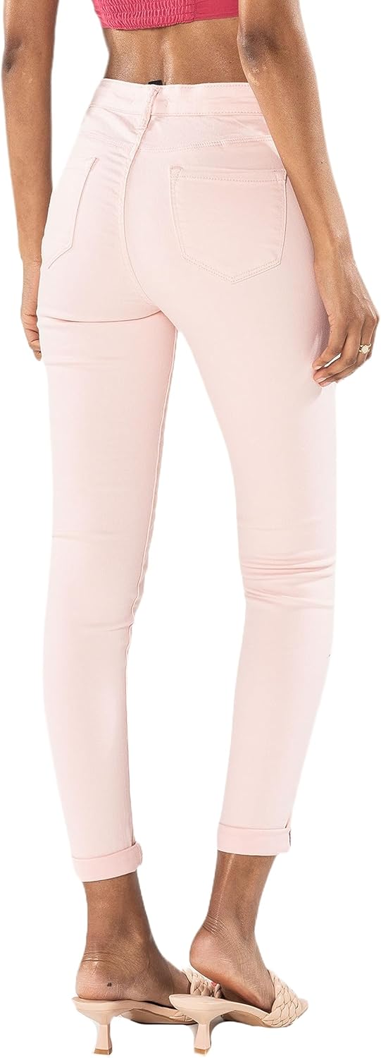 Nina Carter P109 Damen Skinny Fit Jeans High Waist Slim Hose Figurbetonte Stretch Jeanshose S Slim B