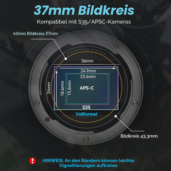 SIRUI 40mm T1.8 1.33X Anamorphotisches Objektiv, S35 Autofokus-Objektiv für Z-Mount-Kameras, Z5, Z50