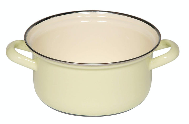 Riess, 0278-006, Kasserolle mit Chromrand 16, CLASSIC - BUNT/PASTELL, Farbe Gelb, Durchmesser 16 cm,