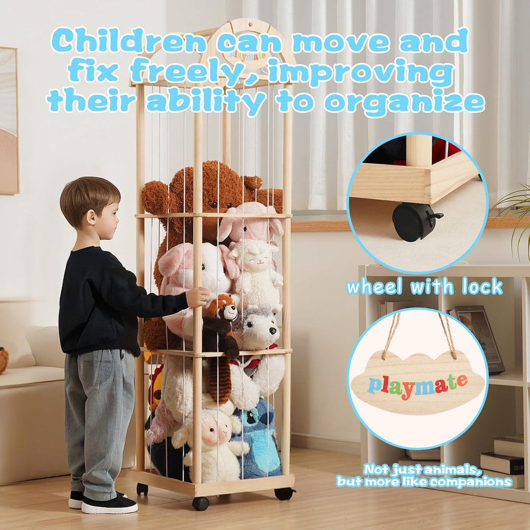 Stofftier-Aufbewahrungs-Organizer, Zoo-Spielzeughalter für Kinderzimmer, Spielzimmer, Schlafzimmer