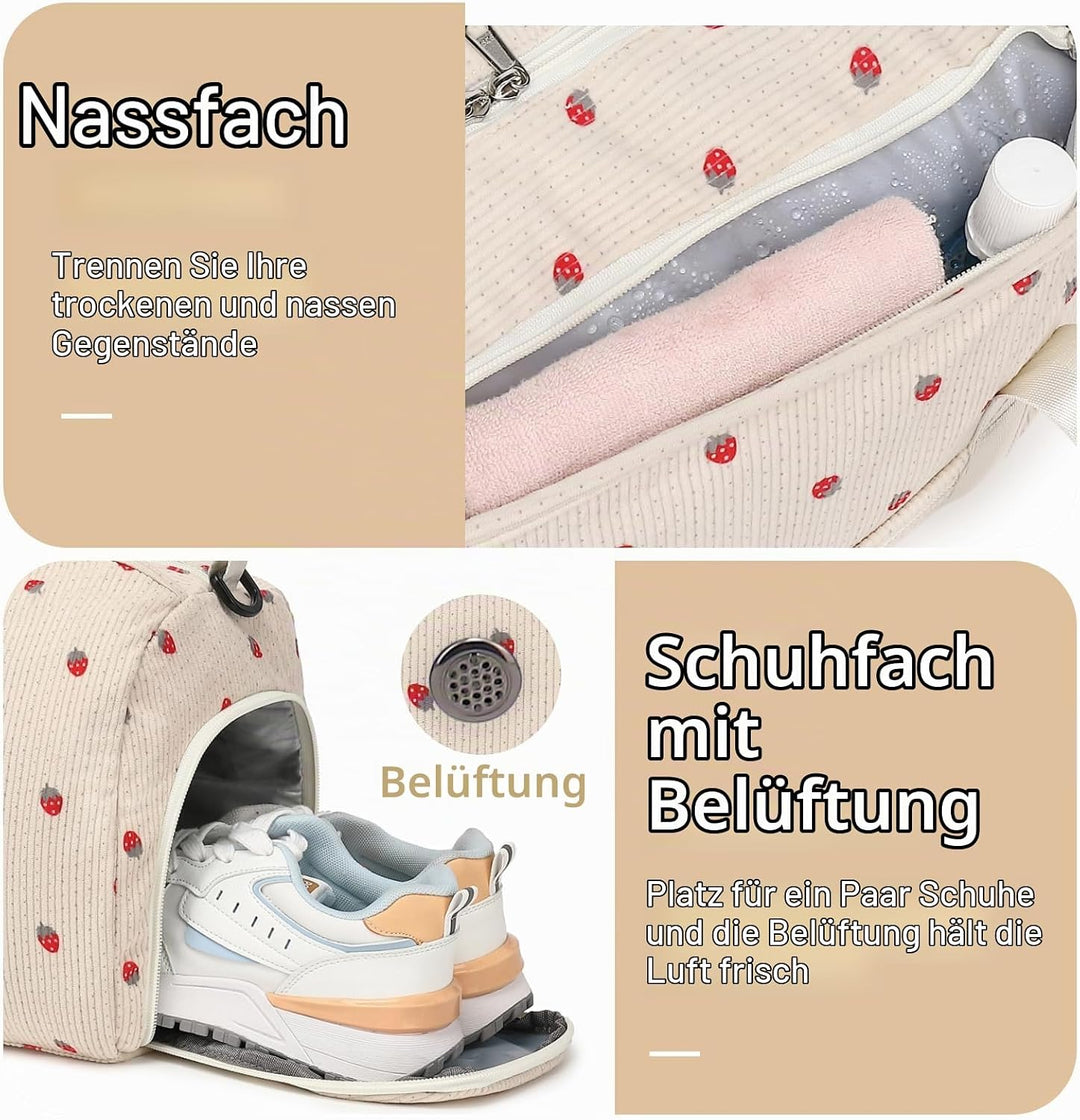 LOIDOU Sporttasche Reisetasche Frauen Mädchen Jungen Sporttasche mit grossem Schuhfach Nassfach Spor