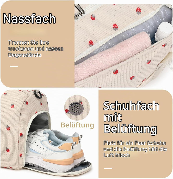 LOIDOU Sporttasche Reisetasche Frauen Mädchen Jungen Sporttasche mit grossem Schuhfach Nassfach Spor