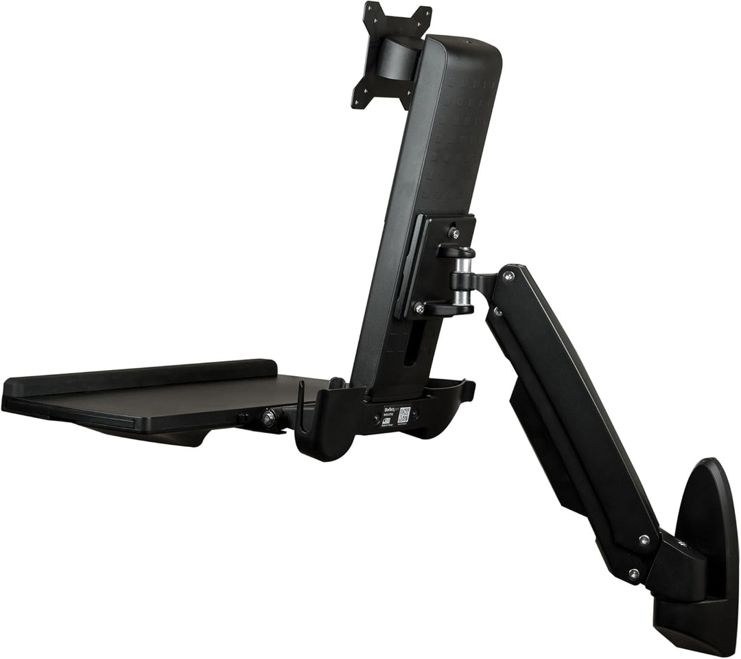 StarTech.com Wandmontage Sitz-/ Steh Workstation - 1 Monitor bis zu 24" - VESA - Höhenverstellbarer