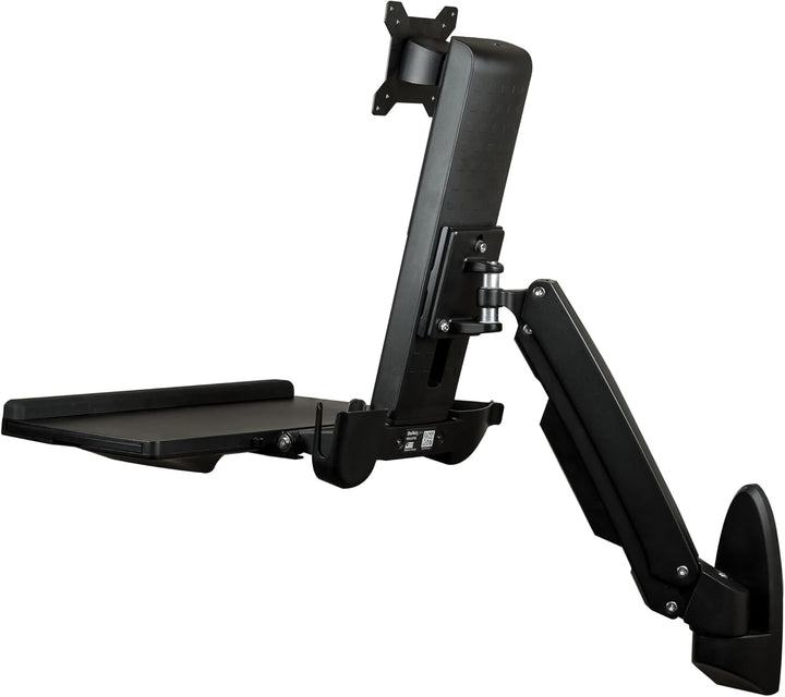 StarTech.com Wandmontage Sitz-/ Steh Workstation - 1 Monitor bis zu 24" - VESA - Höhenverstellbarer