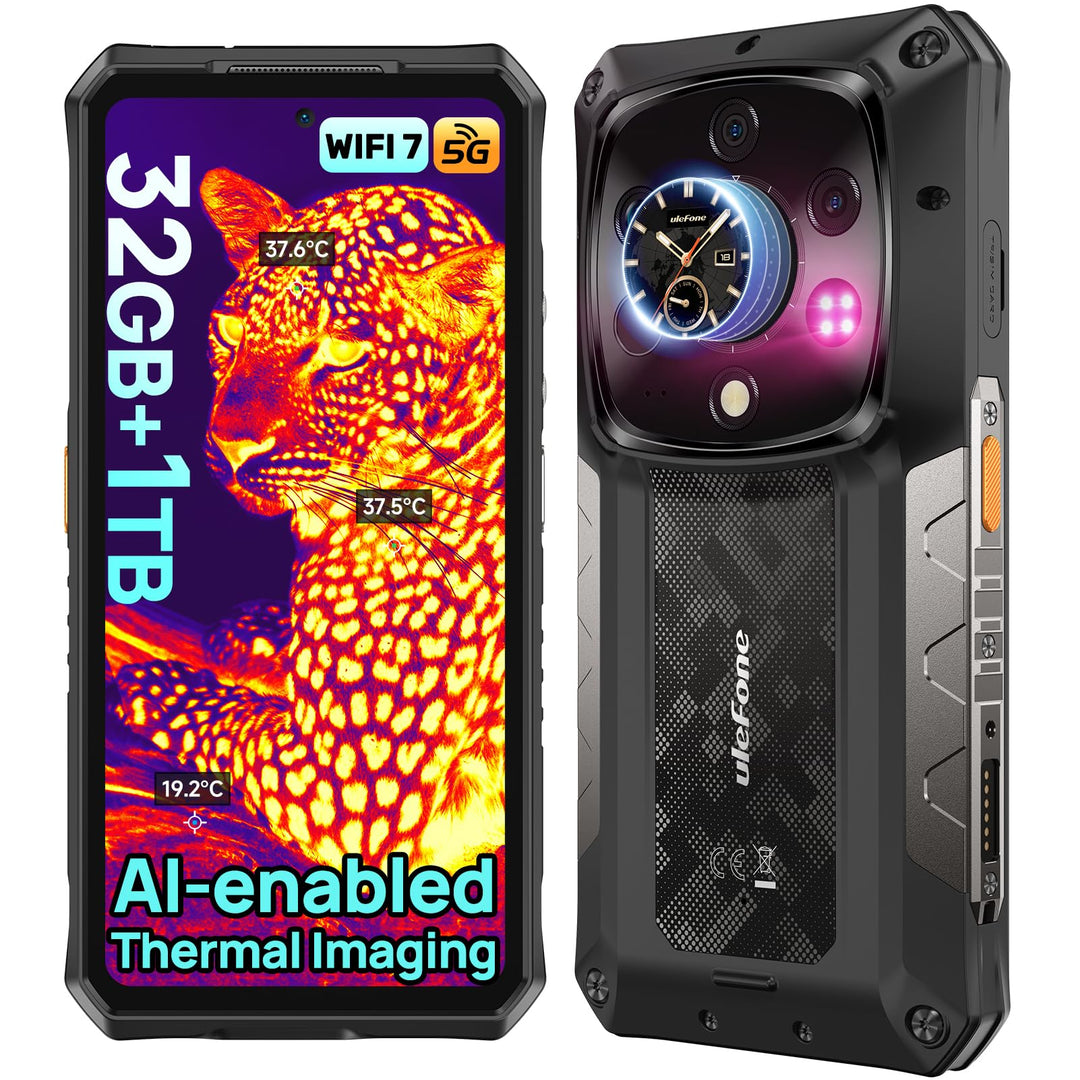 Ulefone Armor 28 Ultra 5G Outdoor Handy AI Smartphone mit Wärmebildkamera, 32GB+1TB, Dimensity 9300+