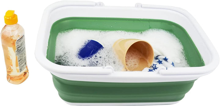 SAMMART 9,2 l zusammenklappbare Wanne mit Griff – tragbarer Picknickkorb für den Aussenbereich – Fal