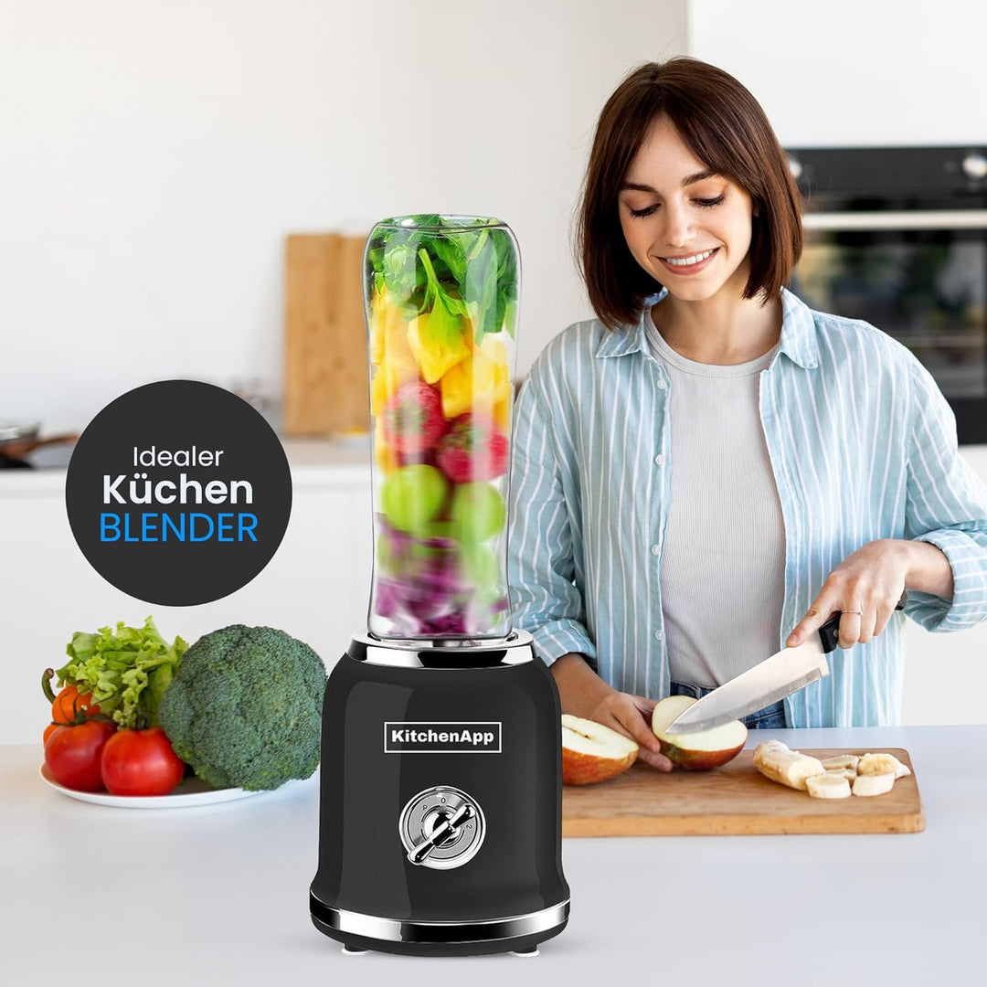 Kitchenapp | Retro-Nährstoffmixer zum Mitnehmen | 300 W BPA-freier Smoothiemaker | Tragbarer Mixer f