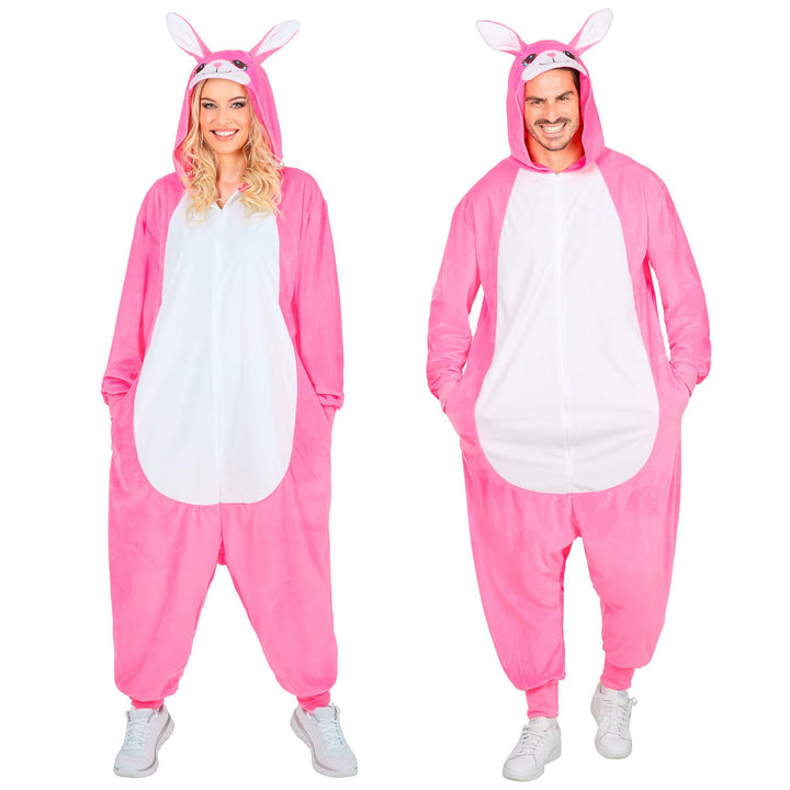 W WIDMANN MILANO Party Fashion - Tier Overall für Erwachsene, weicher Plüsch Jumpsuit mit Kapuze, Ti
