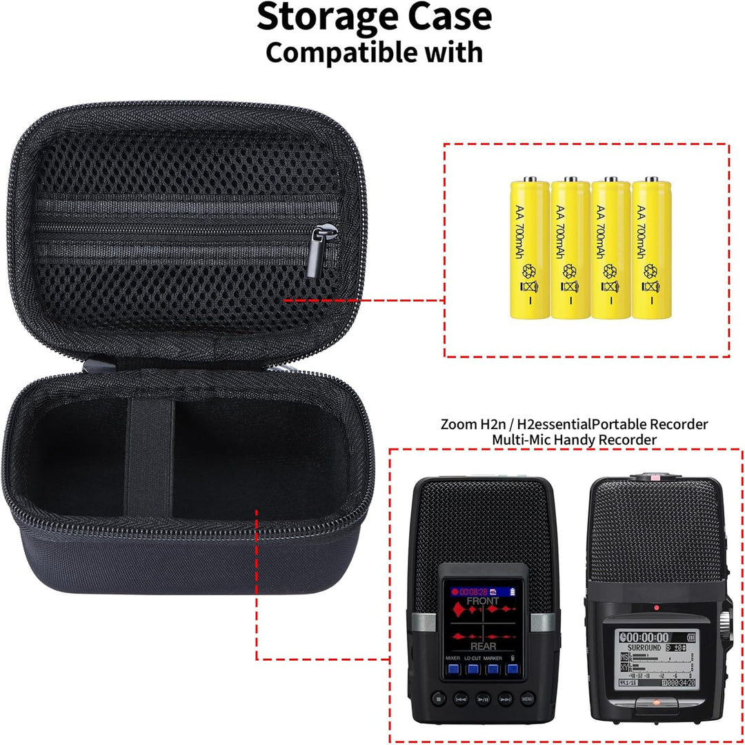 Hart Schutz Hülle Etui Tasche für Zoom H2n /H2essential Handy Recorder Schwarz Etui für H2n / H2esse