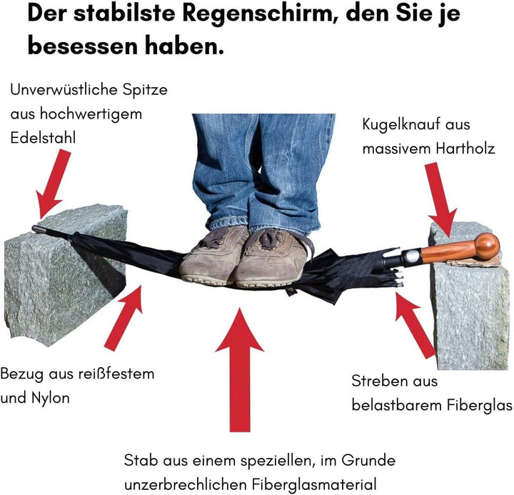 Sicherheitsschirmit Videokurs | Verteidigungs Abwehr Schirm | Selbstverteidigung | 3 Grössen Echthol