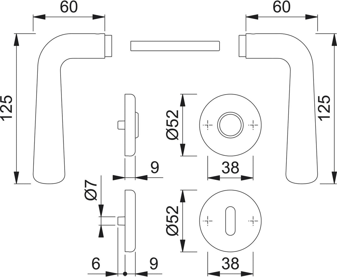 HOPPE 3075227 Drückergarnitur Helsingborg mit Rosetten WC, Edelstahl matt, WC