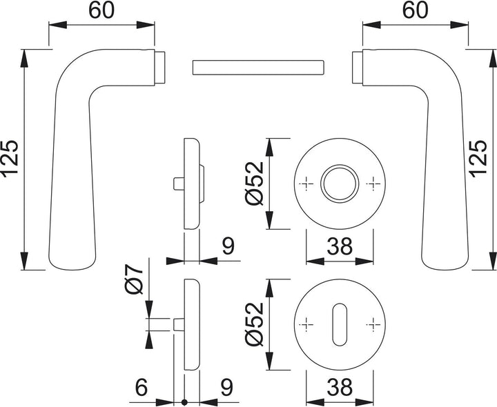 HOPPE 3075227 Drückergarnitur Helsingborg mit Rosetten WC, Edelstahl matt, WC