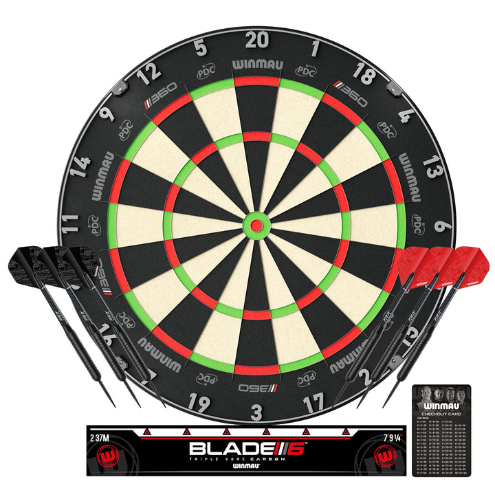 WINMAU Dartscheibe - Blade 6 | Blade 360 Dartscheibe - Triple Core Carbon Serie - Professionelle PDC