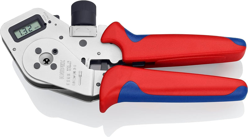 Knipex Vierdornpresszange für gedrehte Kontakte verchromt, mit Mehrkomponenten-Hüllen 195 mm 97 52 6