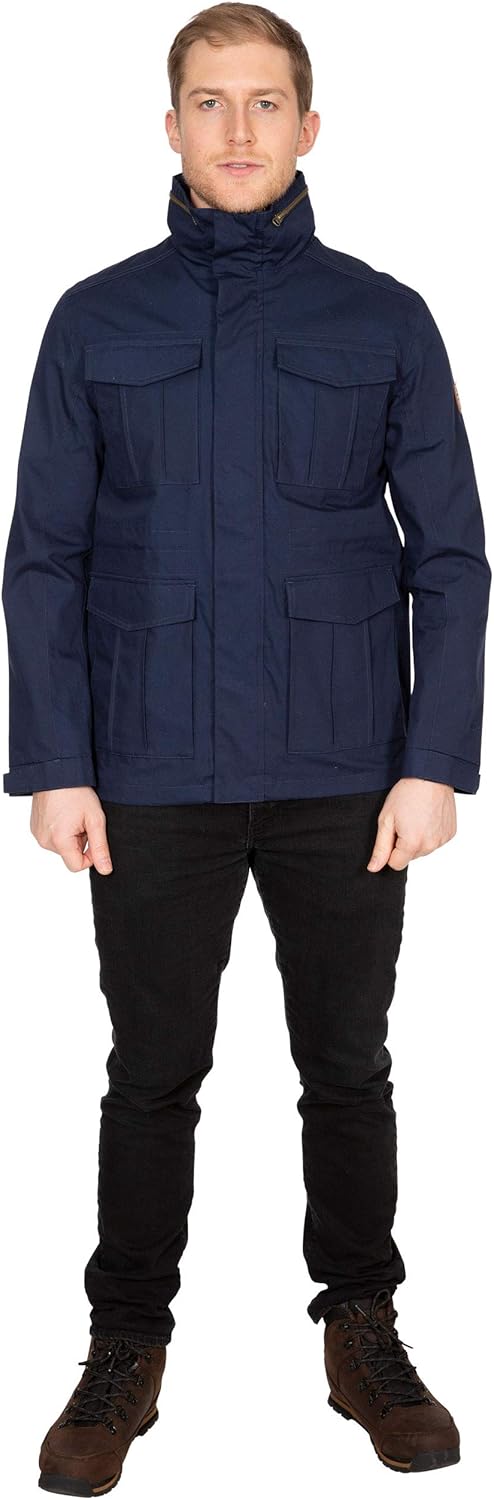 Trespass Herren Rainthan wasserdichte Regenjacke mit verdeckter Kapuze XXS Navy, XXS Navy
