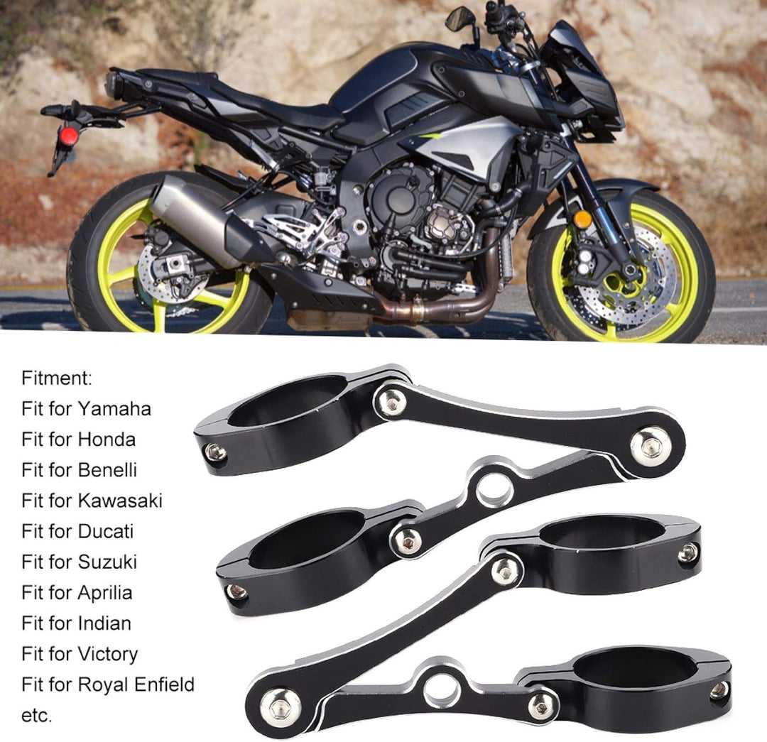 Tomantery Gabelrohr Motorrad Scheinwerferhalterung Silber Einstellbar für Motorrad Motorradzubehör(b