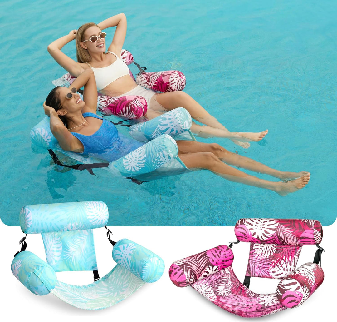 SLOOSH Aufblasbare Luftmatratze Pool für Erwachsene, 2er schwimmende Pool-Flösse, aufblasbare Pool-N