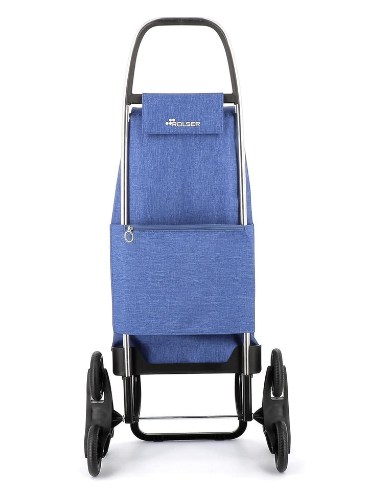 Einkaufstrolley Rolser I-Max Tweed 6 Räder Treppensteiger - Blau 6 Räder Blau, 6 Räder Blau