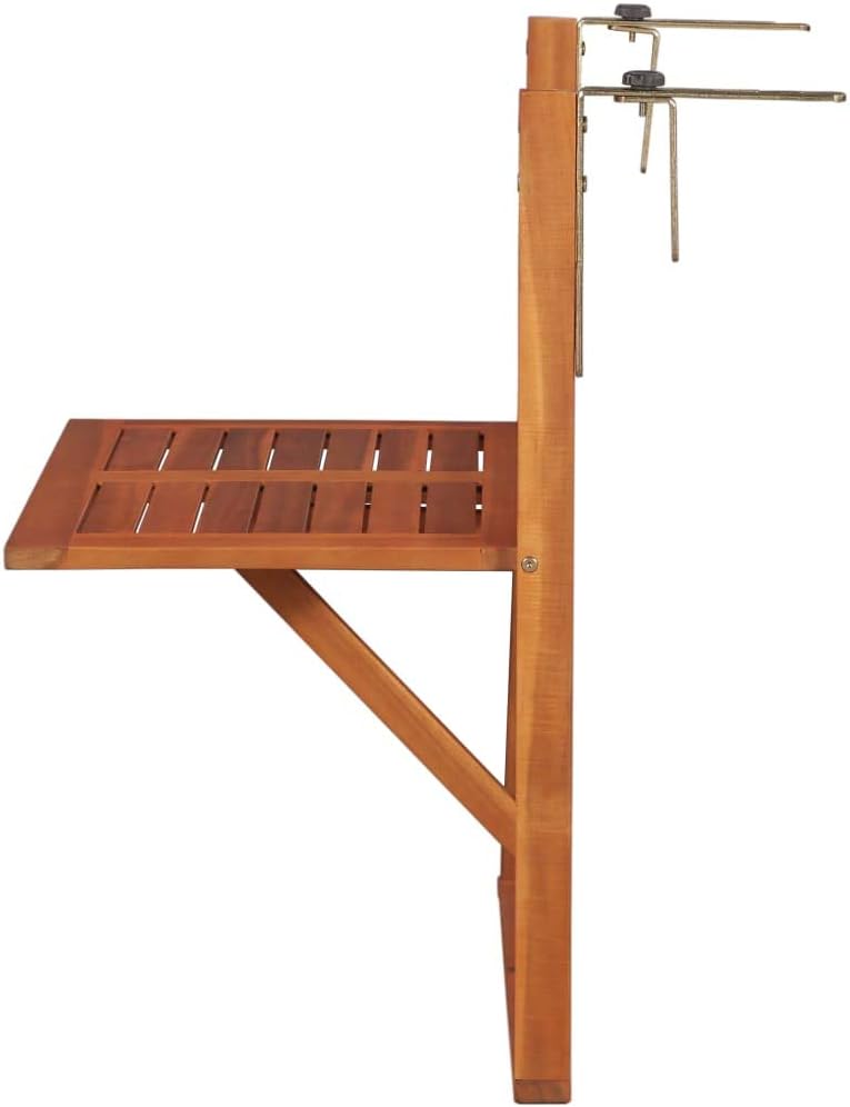 Tidyard Balkon-Klapptisch Hängetisch, Massivholz, Braun, 64,5 x 44 x 80 cm, Esstisch Kaffeetisch Hol