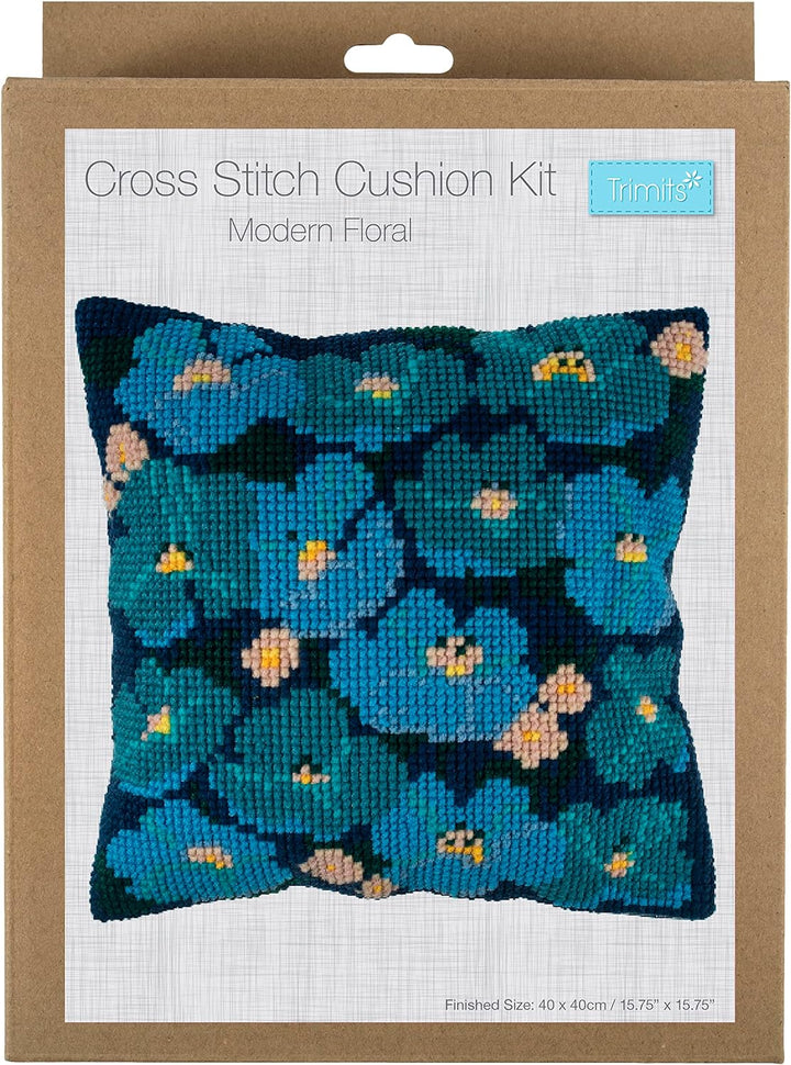 Trimits GCS57 Kreuzstich-Kissen-Set, Modern Floral, 40 x 40cm (16 x 16in), Modern Floral