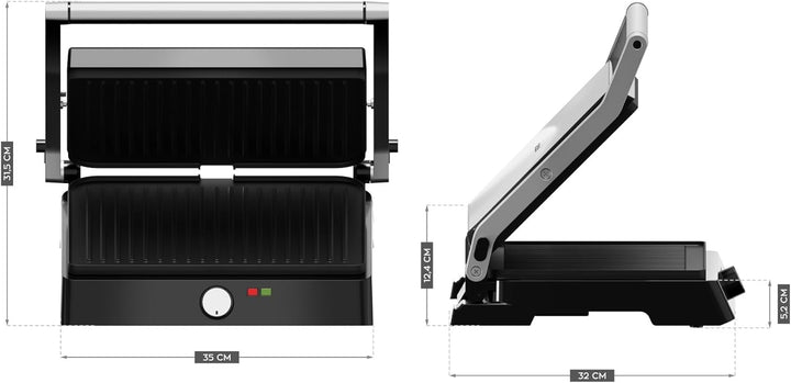 VERTENZ Intense 50 | Elektrischer Kontaktgrill XXL Sandwichmaker Sandwichtoaster Tischgrill Grill El