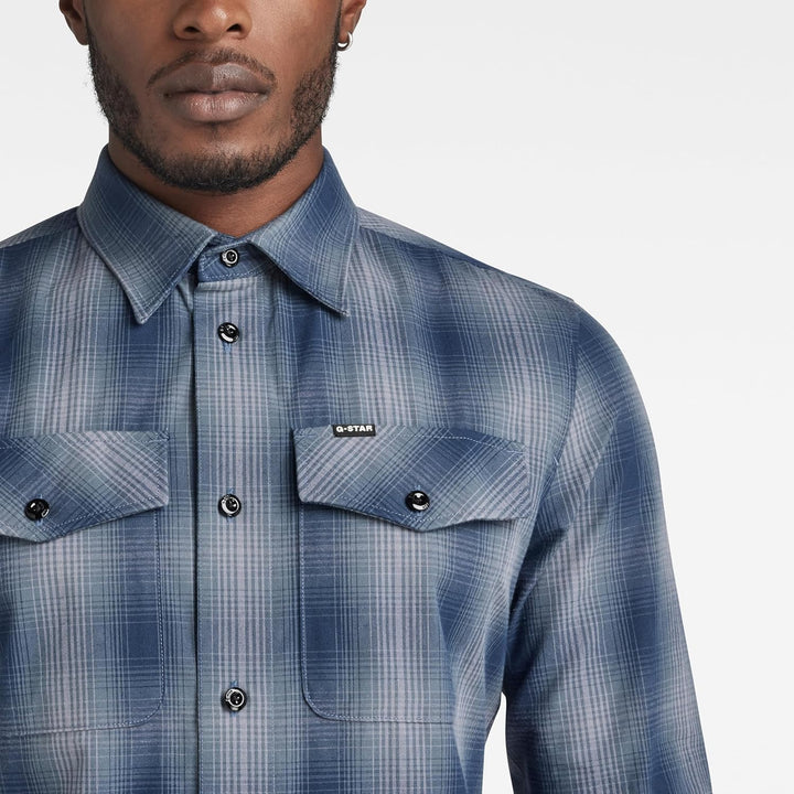 G-STAR RAW Herren Marine Slim Shirts XS Mehrfarben (Rank Blue Vanderbilt Check D20165-d412-g092), XS
