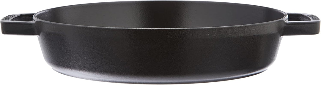 Staub Bratpfanne mit zwei Griffen, Induktionsgeeignet, Gusseisen, Schwarz, 26 cm,1 Einheiten Schwarz
