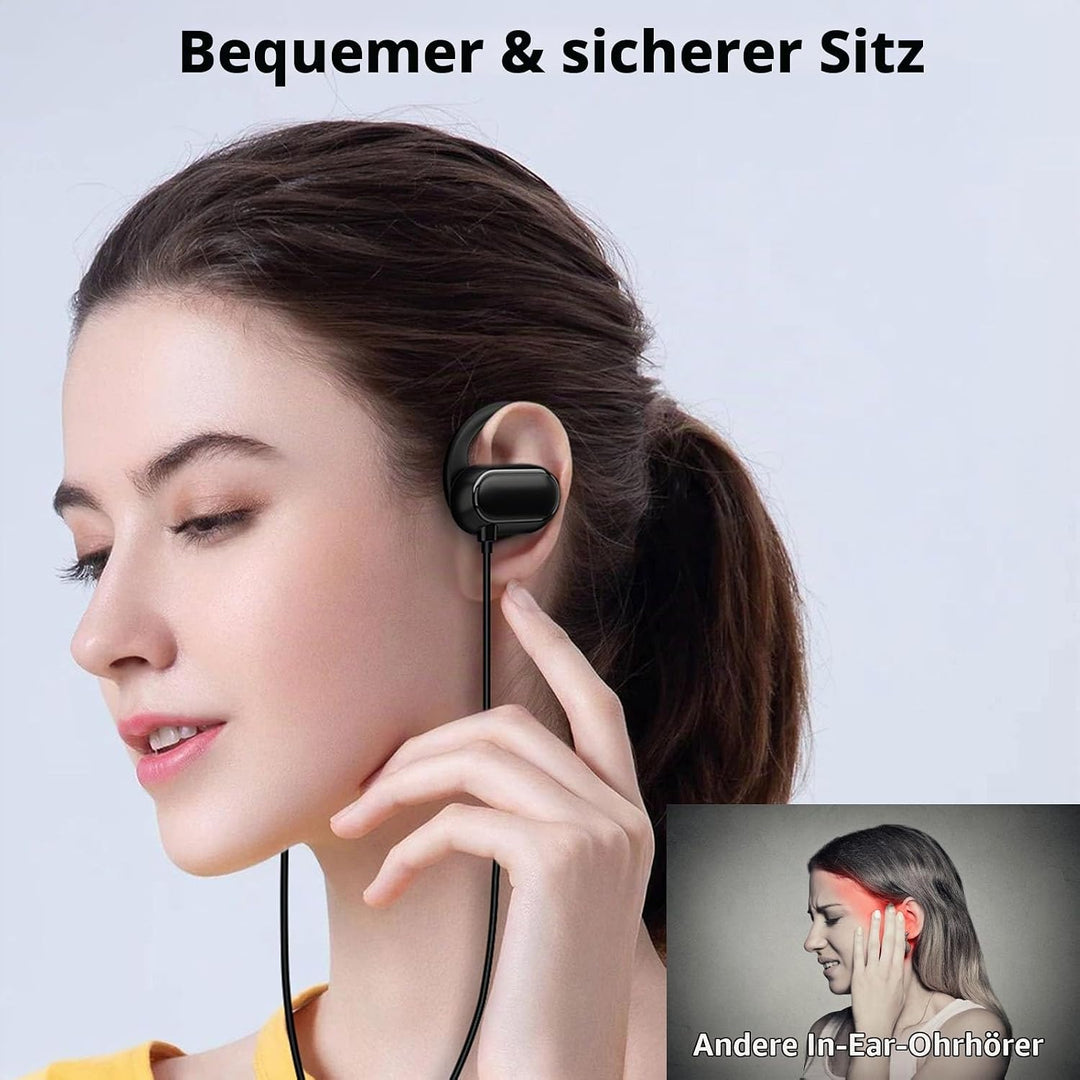 USB C Kopfhörer für iPhone 16e 17 Pro Max Pixel 9 Pro 8a,Typ C Kopfhörer Open Ear Ohrhörer und Mikro