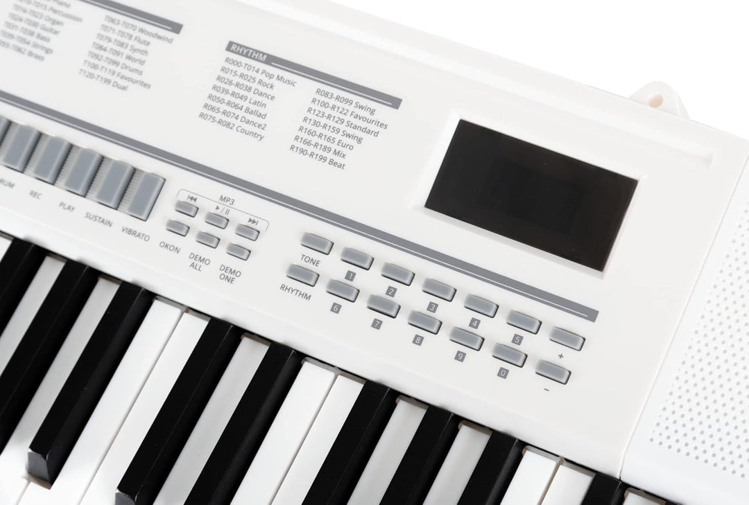 McGrey 6170 WH Akku-Keyboard - 61 Tasten-Keyboard mit integriertem Akku - 200 Klänge und Rhythmen -
